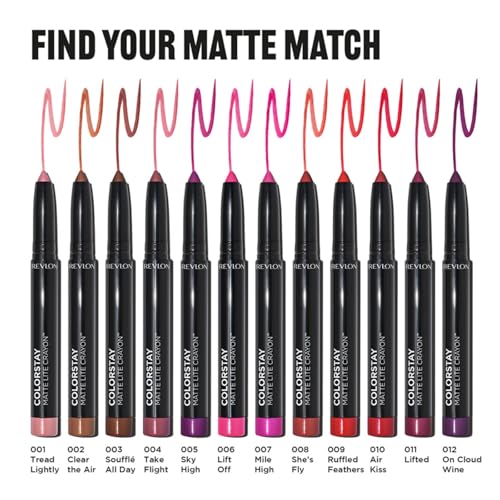 REVLON ColorStay Matte Lite Crayon Lipstick with Built-in Sharpener, Longlasting Non-Drying Matte Formula, Transfer-Proof Lipcolor - Charming Charlie