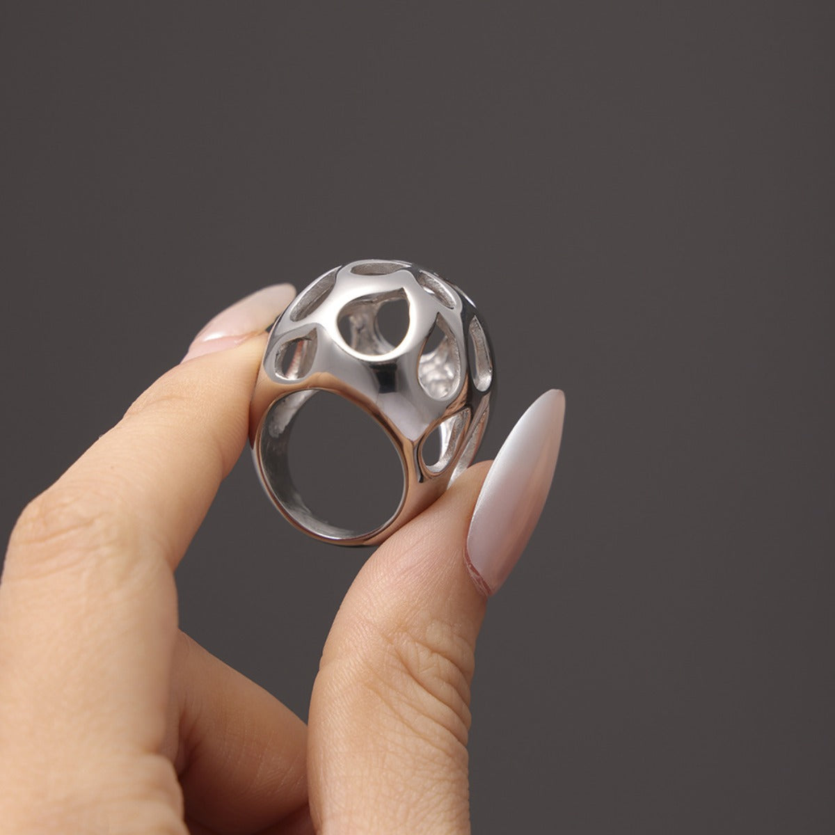 Stainless Steel Cutout Ring - Charming Charlie