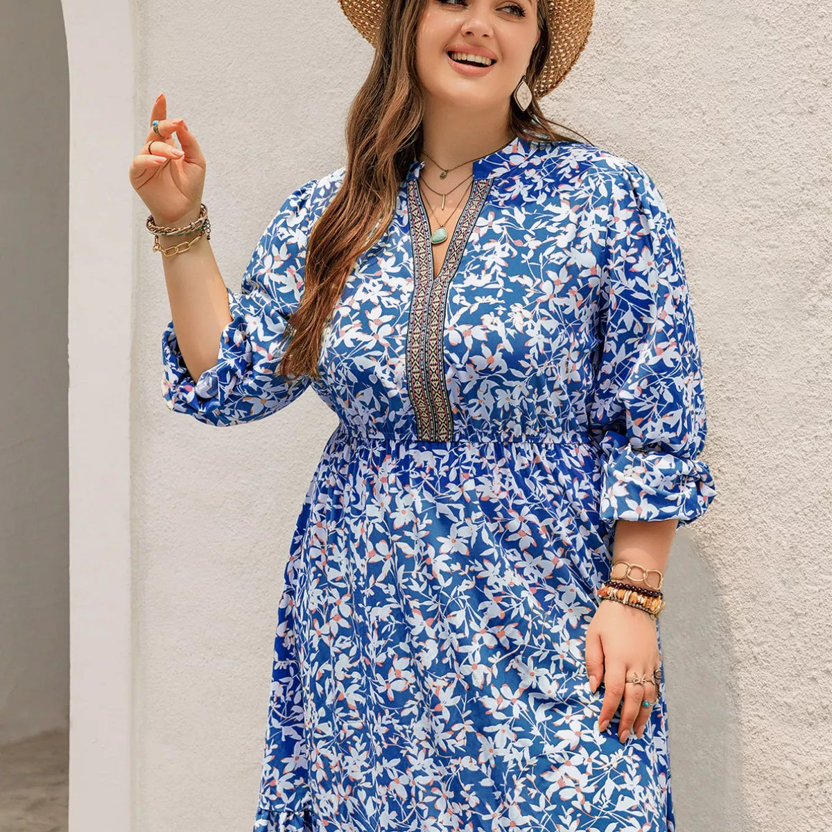 Plus Size Floral Print Bohemian Maxi Dress – Charming Charlie