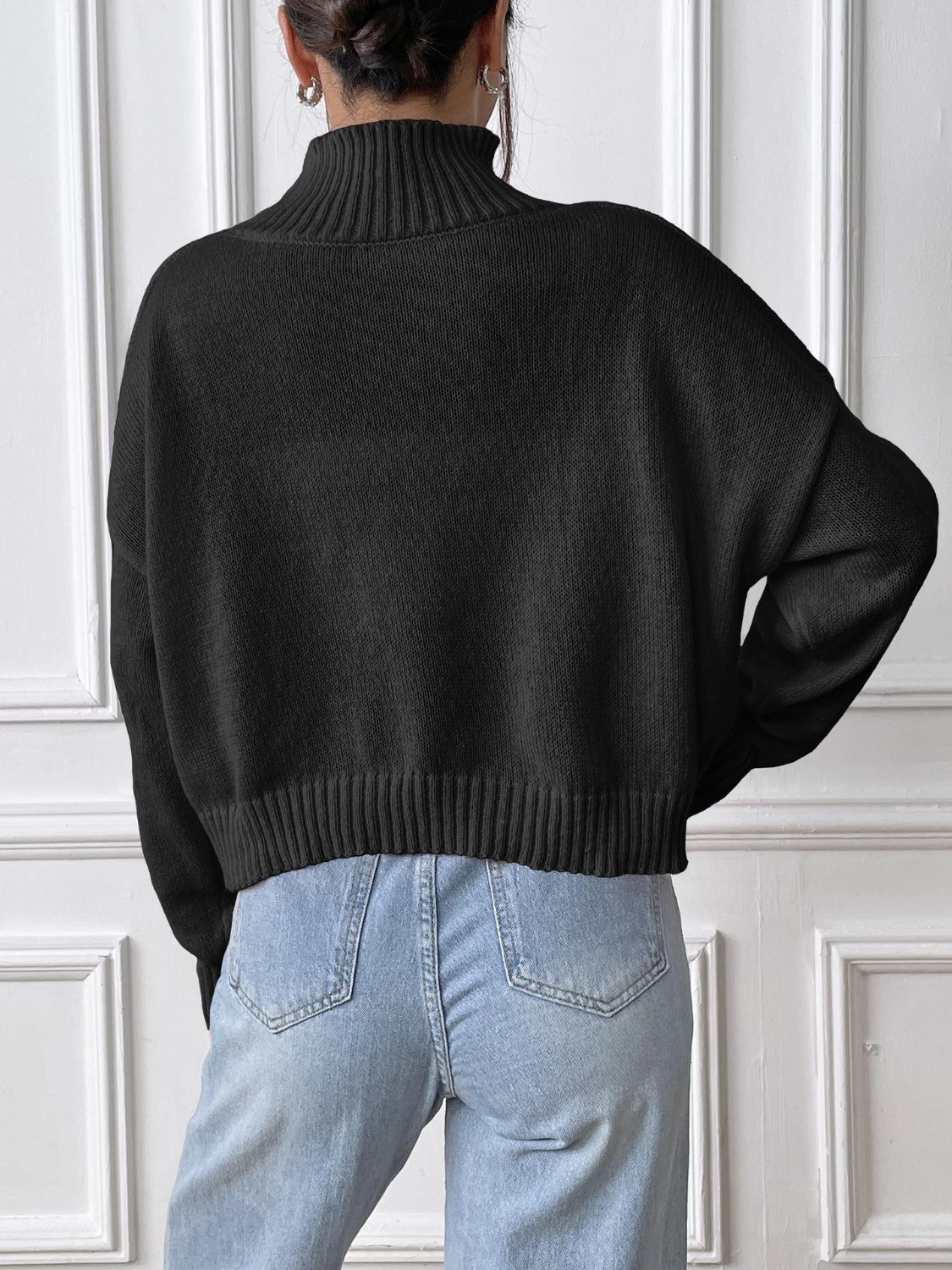 Bow Turtleneck Long Sleeve Sweater - Charming Charlie