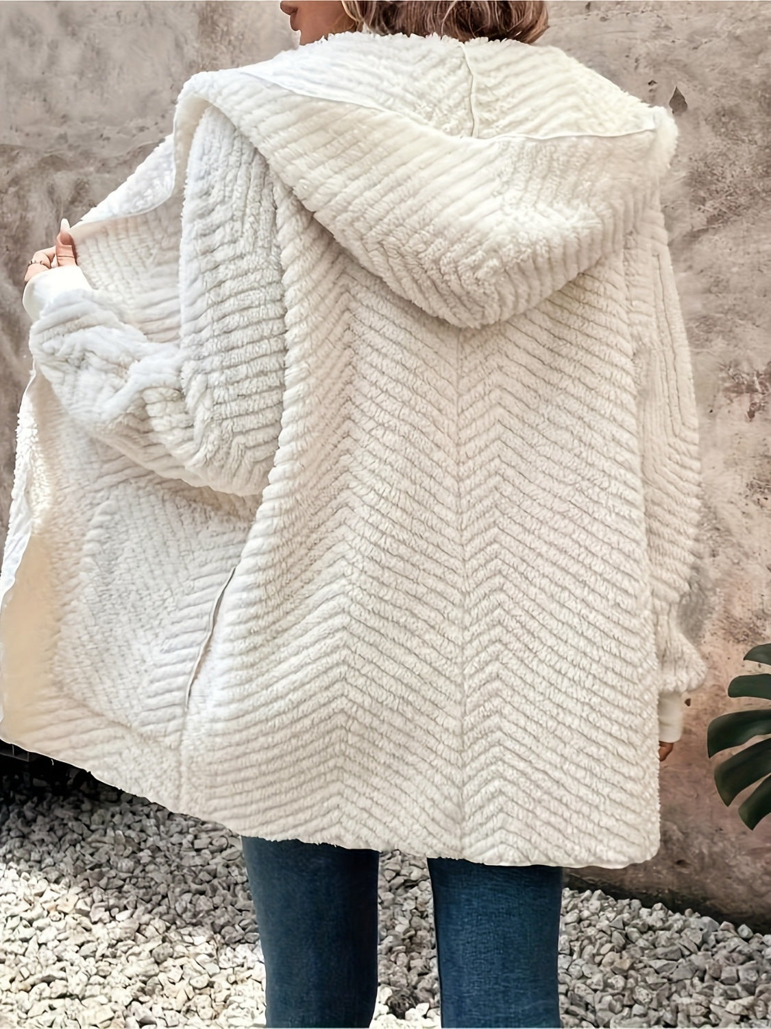 Open Front Long Sleeve Hooded Fuzzy Cardigan - Charming Charlie