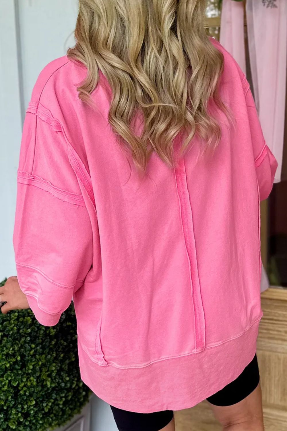 Exposed Seam V-Neck Blouse - Charming Charlie