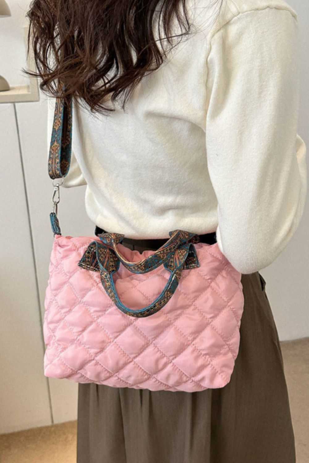 Bubble Textured Printed Strap Handbag - Charming Charlie