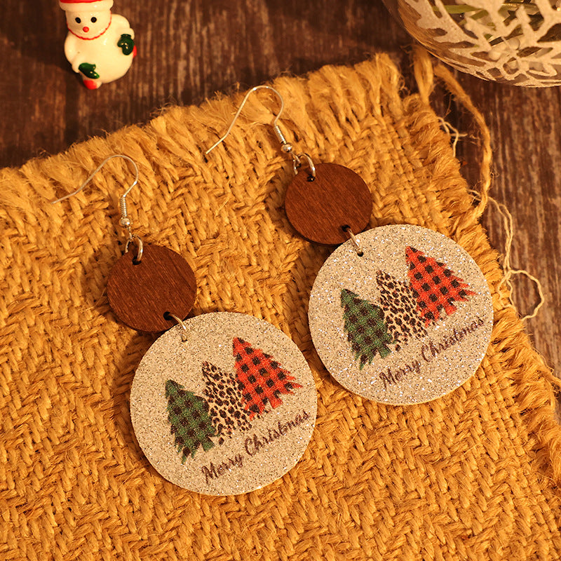 PU Leather Christmas Tree Earrings - Charming Charlie
