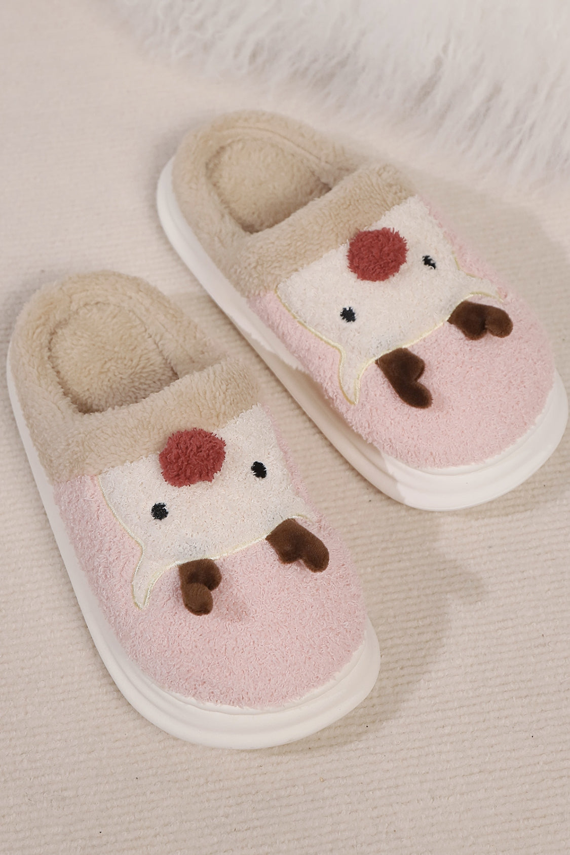 Elk Furry PVC Flat Slippers - Charming Charlie