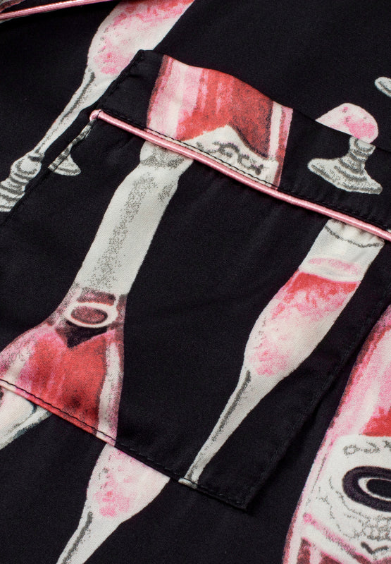 Champagne Print Short Sleeve Top and Shorts Set - Charming Charlie