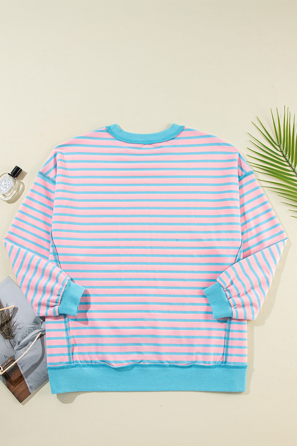 High-Low Striped Long Sleeve Sweatshirt - Charming Charlie