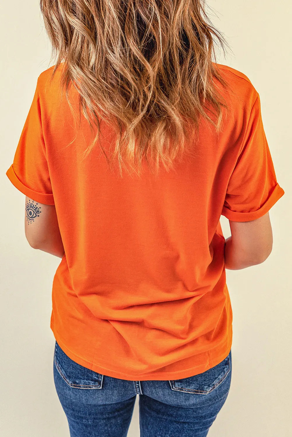 Letter Graphic Round Neck Short Sleeve T-Shirt - Charming Charlie