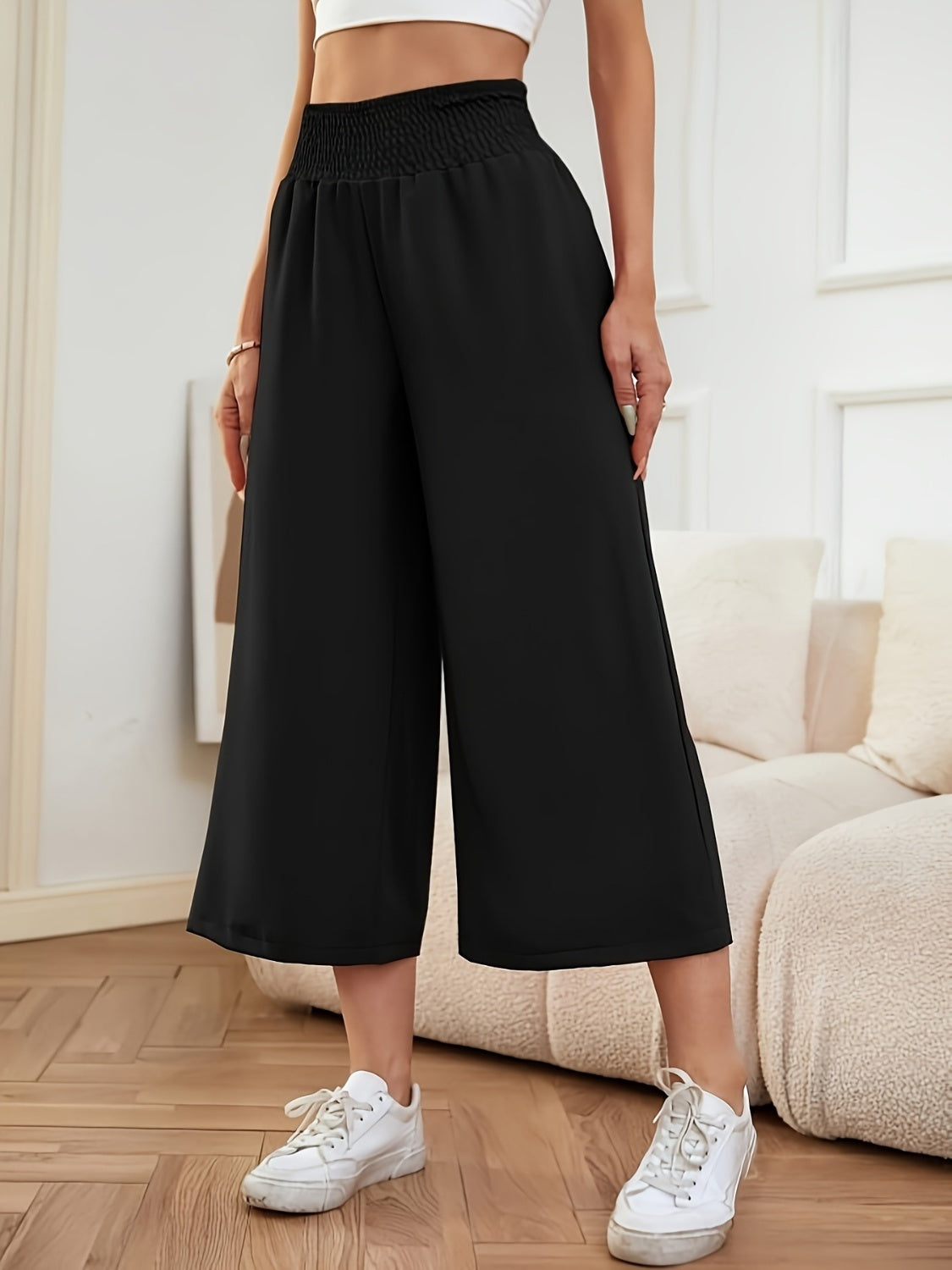 Elastic Waist Wide Leg Pants - Charming Charlie