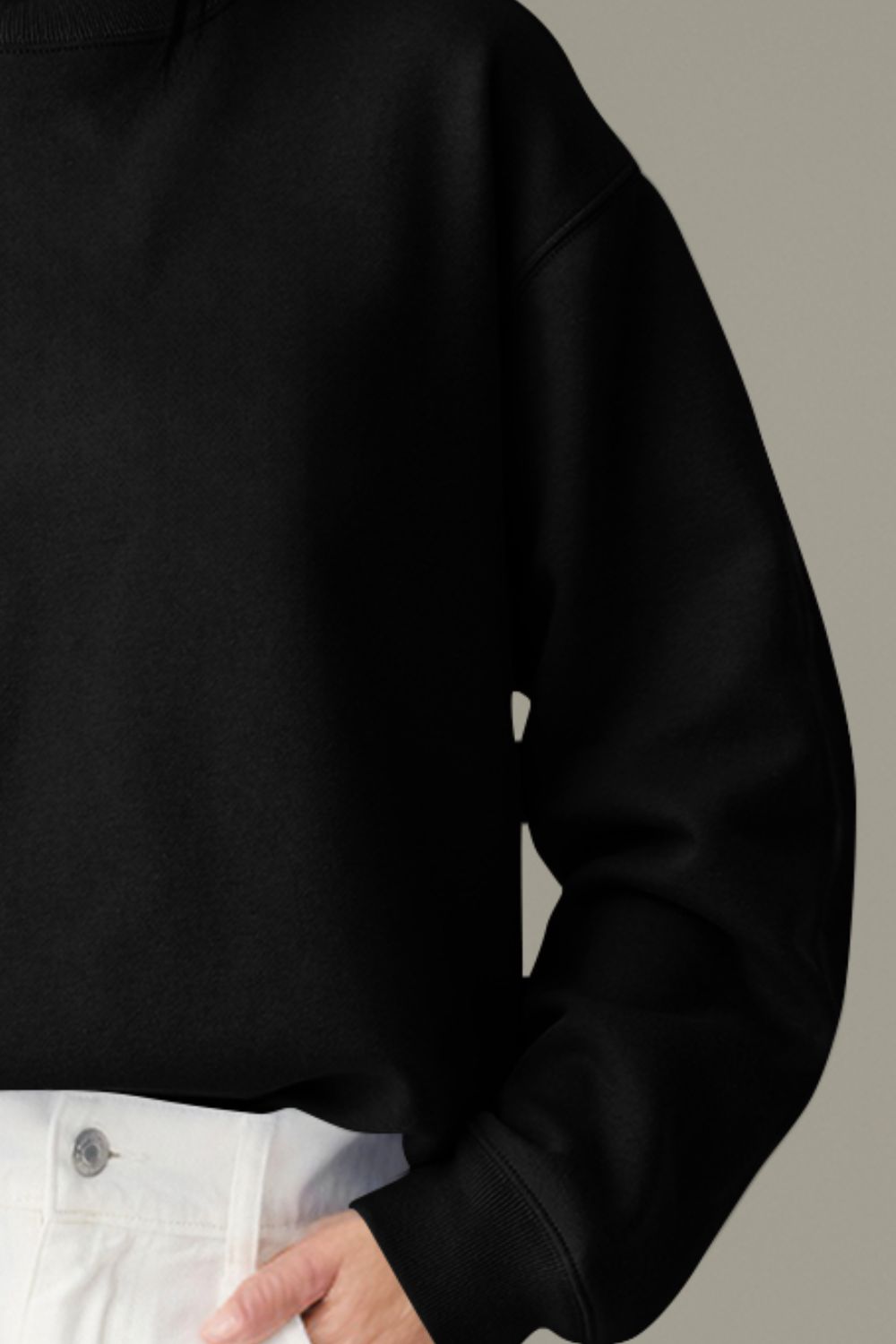 Round Neck Long Sleeve Sweatshirt - Charming Charlie