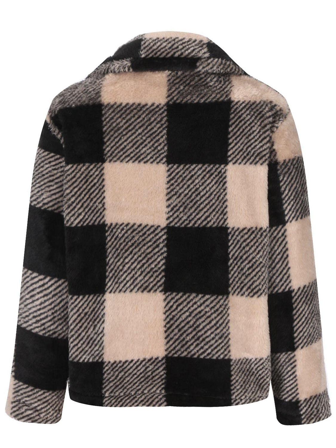 Full Size Plaid Zip Up Long Sleeve Jacket - Charming Charlie