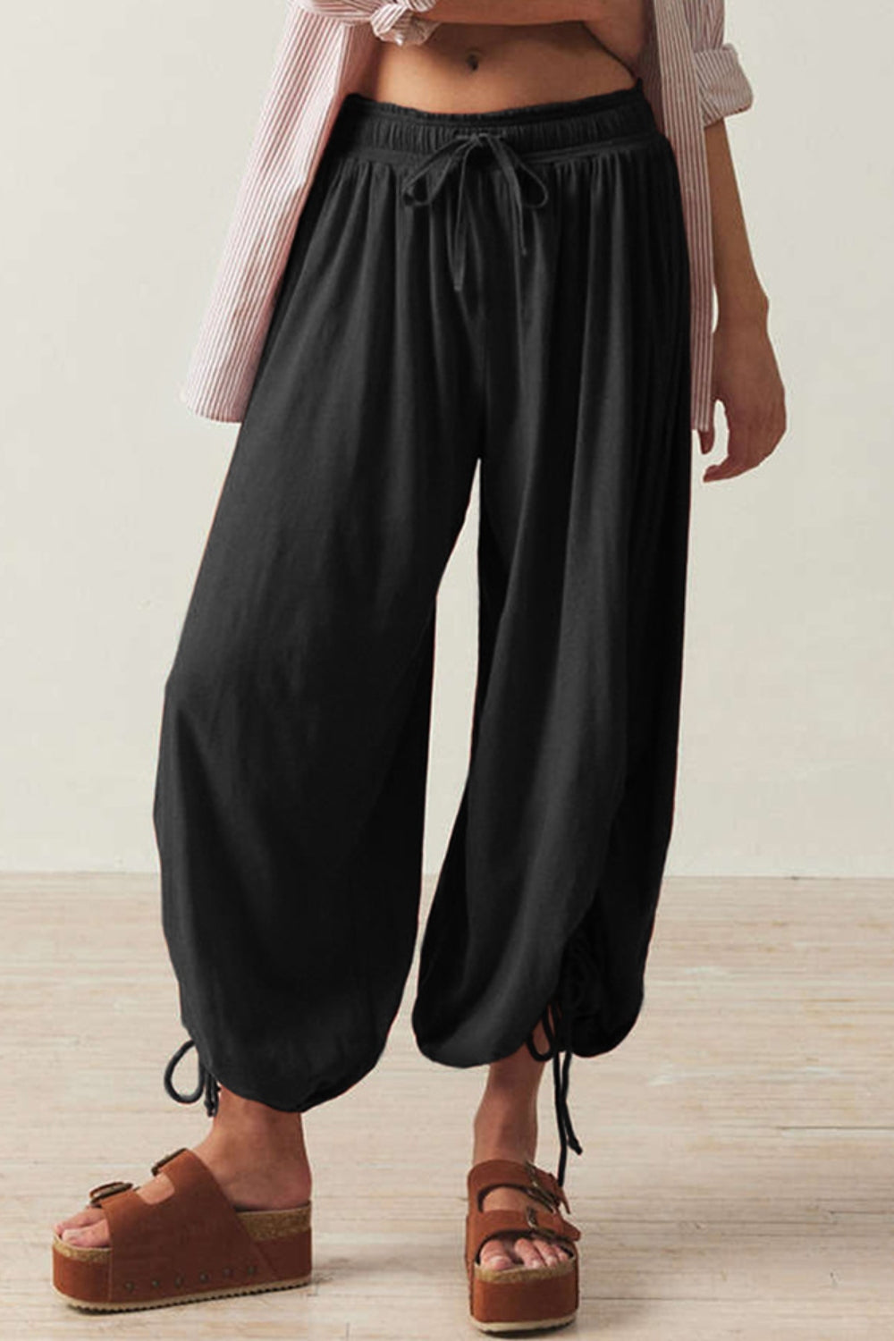 Drawstring Ruched Pants - Charming Charlie