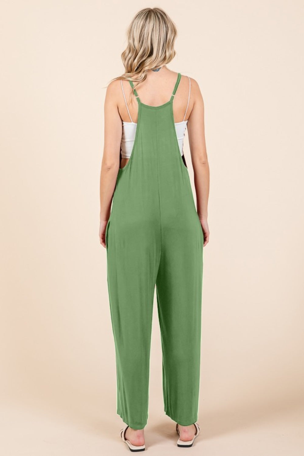 Culture Code Full Size Sleeveless Wide Leg Jumpsuit with Pockets - Charming Charlie