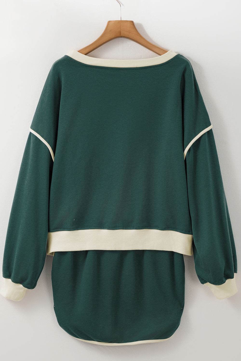 Contrast Trim Round Neck Top and Skort Set - Charming Charlie