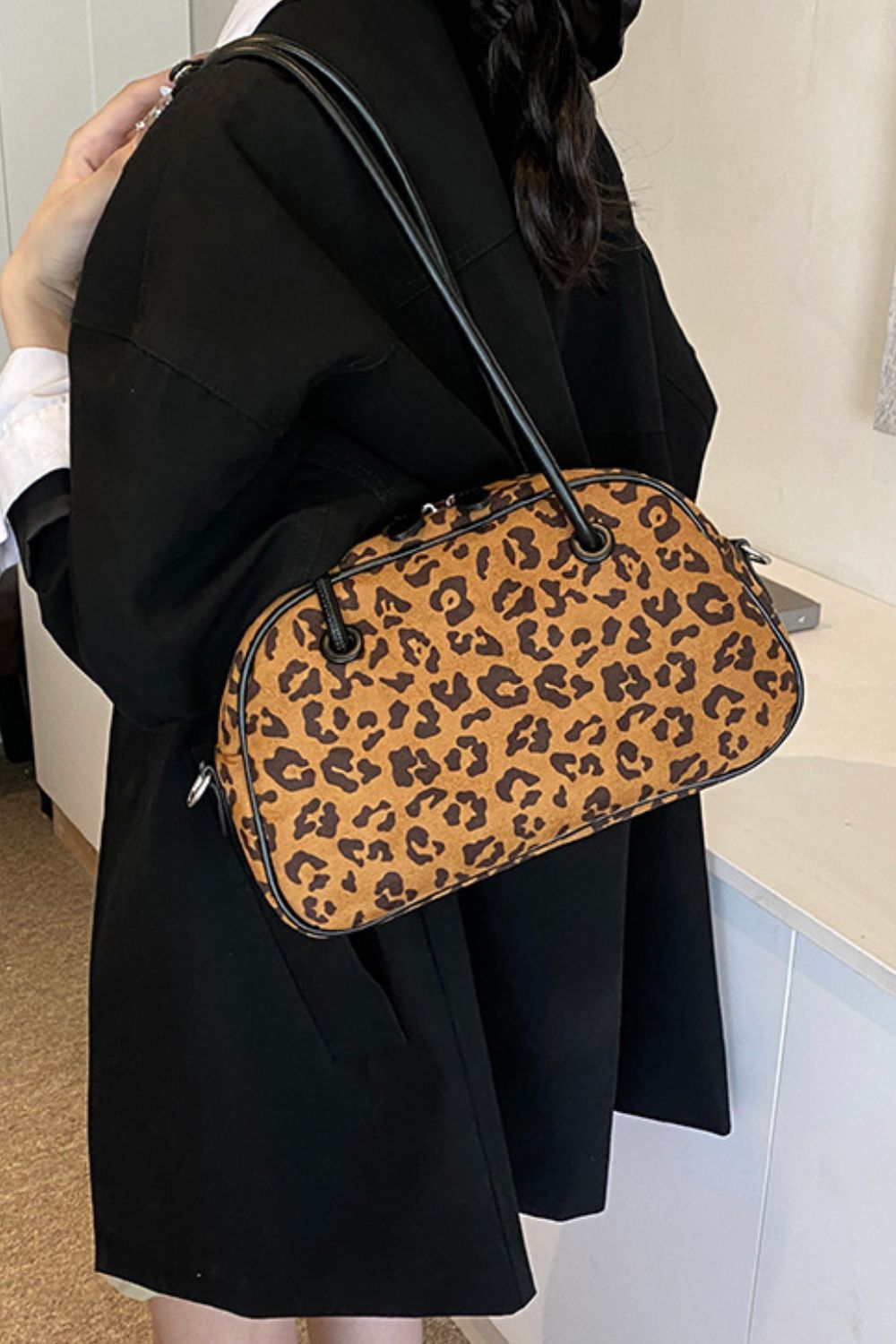 Leopard Suede Medium Shoulder Bag - Charming Charlie