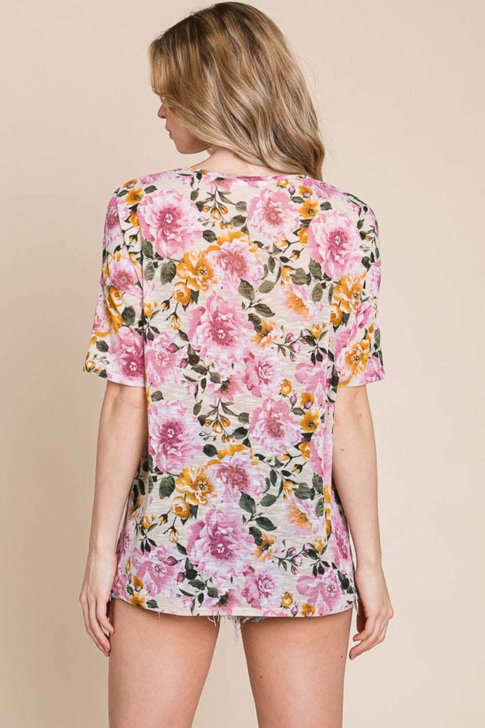 BOMBOM Floral Round Neck T-Shirt - Charming Charlie