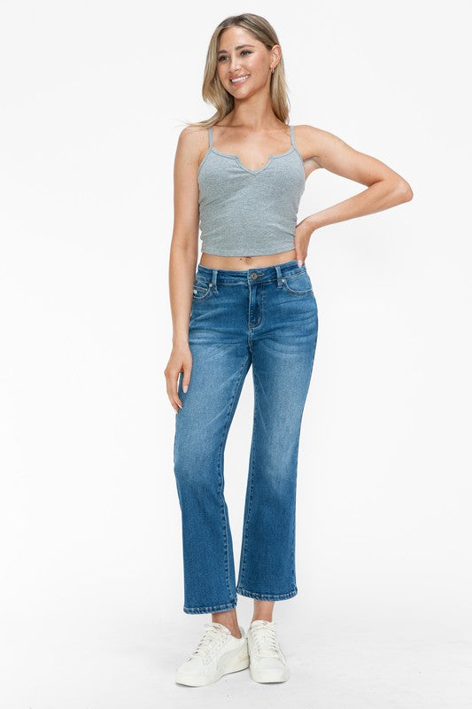 bytos Full Size Cat's Whiskers Mid Rise Ankle Jeans - Charming Charlie