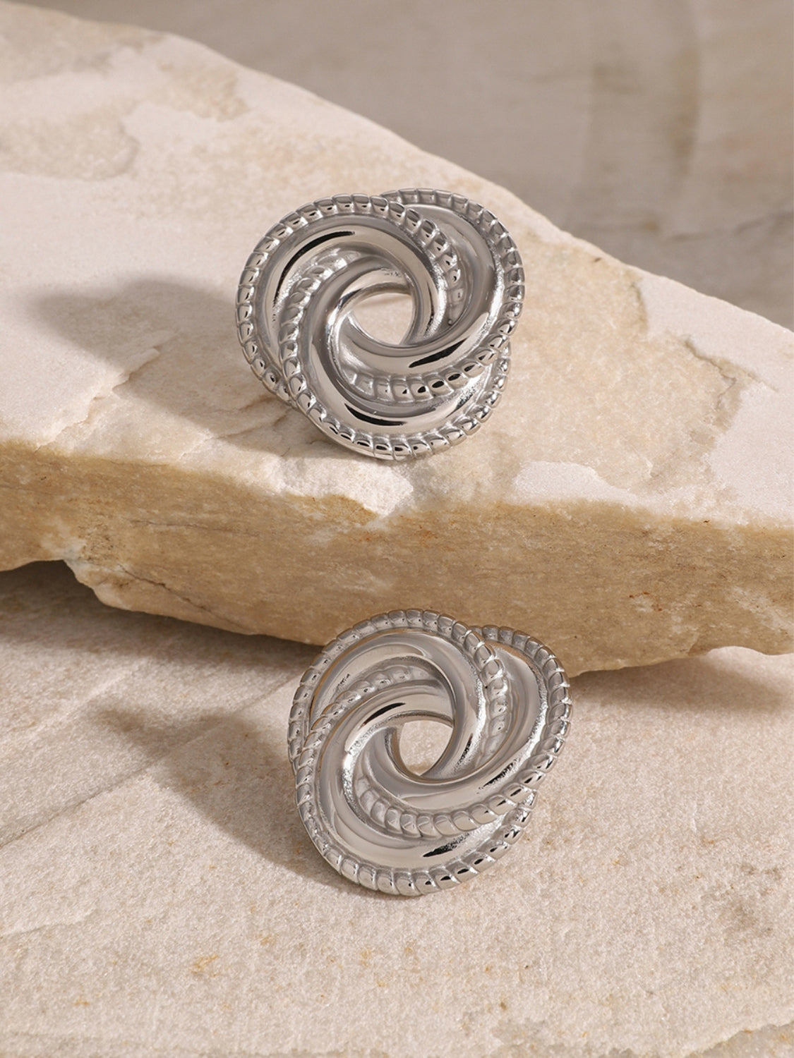 Stainless Steel Volution Stud Earrings - Charming Charlie
