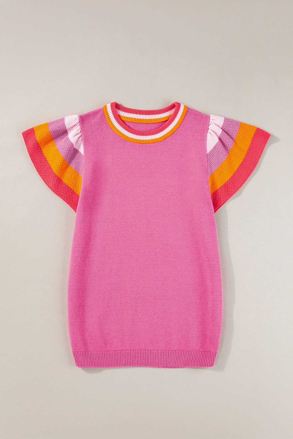 Color Block Round Neck Knit Top - Charming Charlie