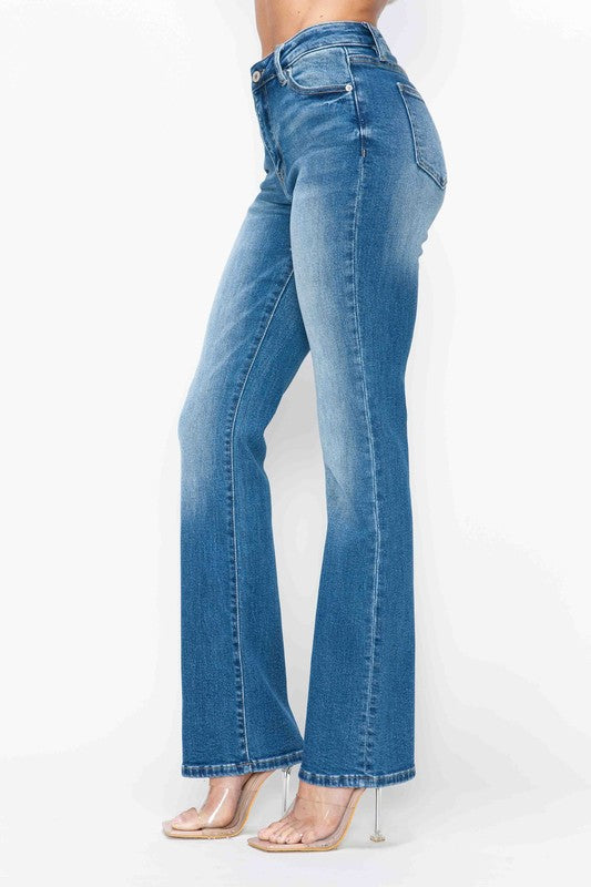 bytos Full Size Distressed High Rise Jeans with Pockets - Charming Charlie