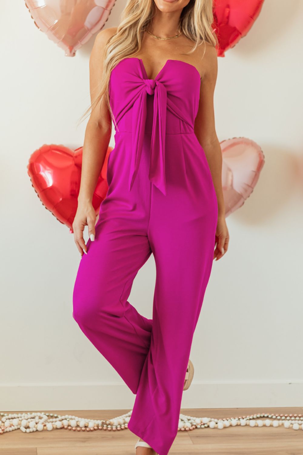 Tied Tube Wide Leg Jumpsuit - Charming Charlie