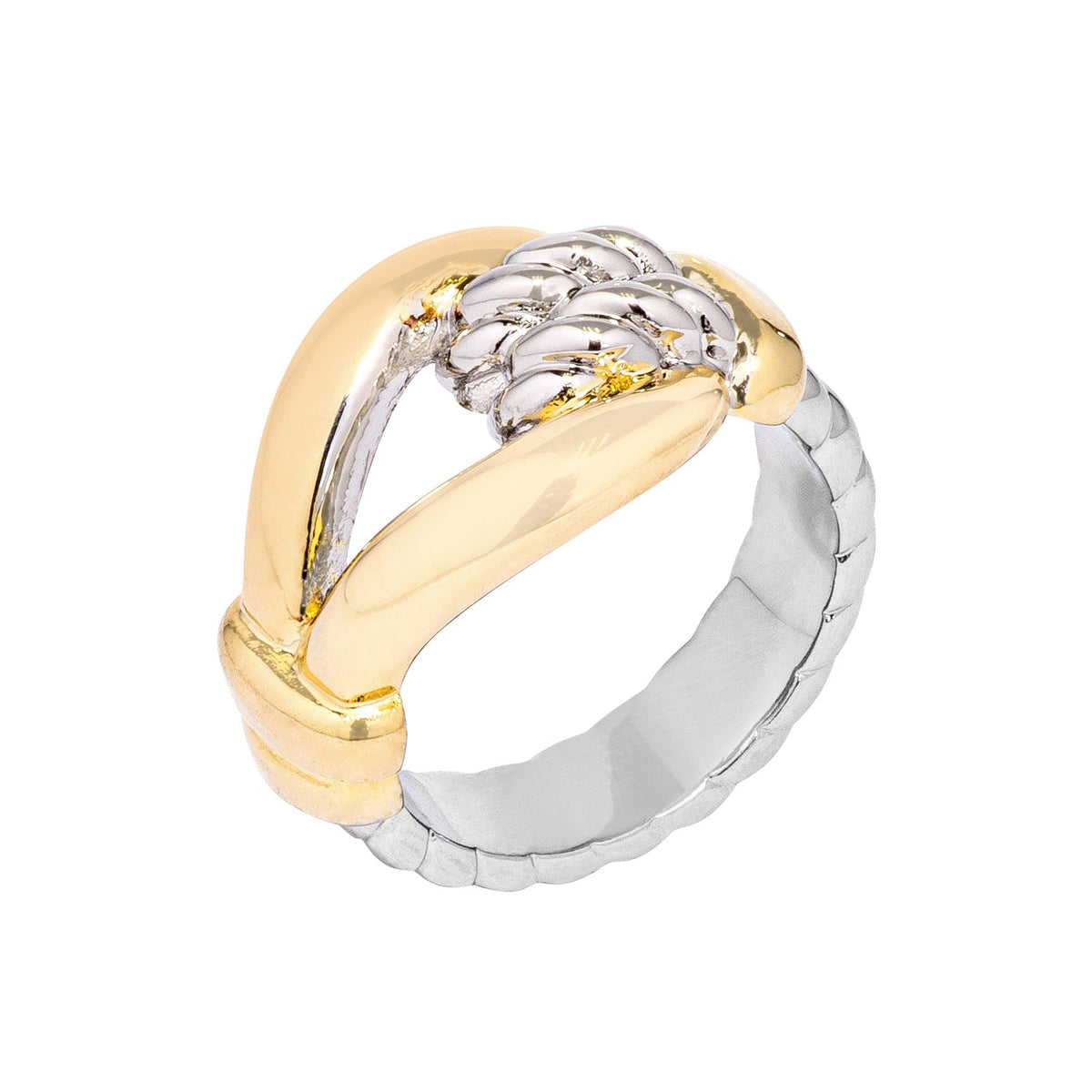 Contemporary Two Tone Interlocking Ring - Charming Charlie