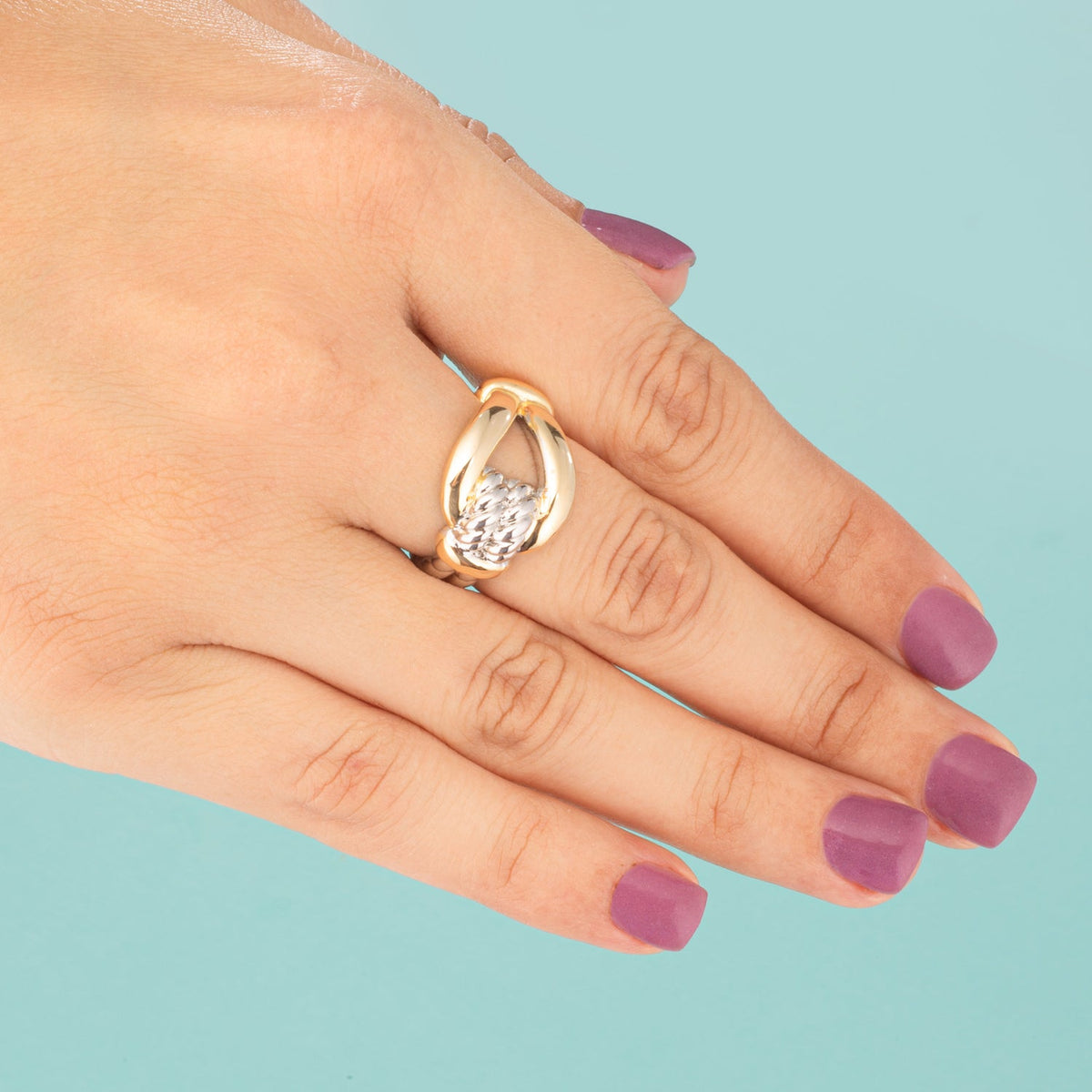 Contemporary Two Tone Interlocking Ring - Charming Charlie