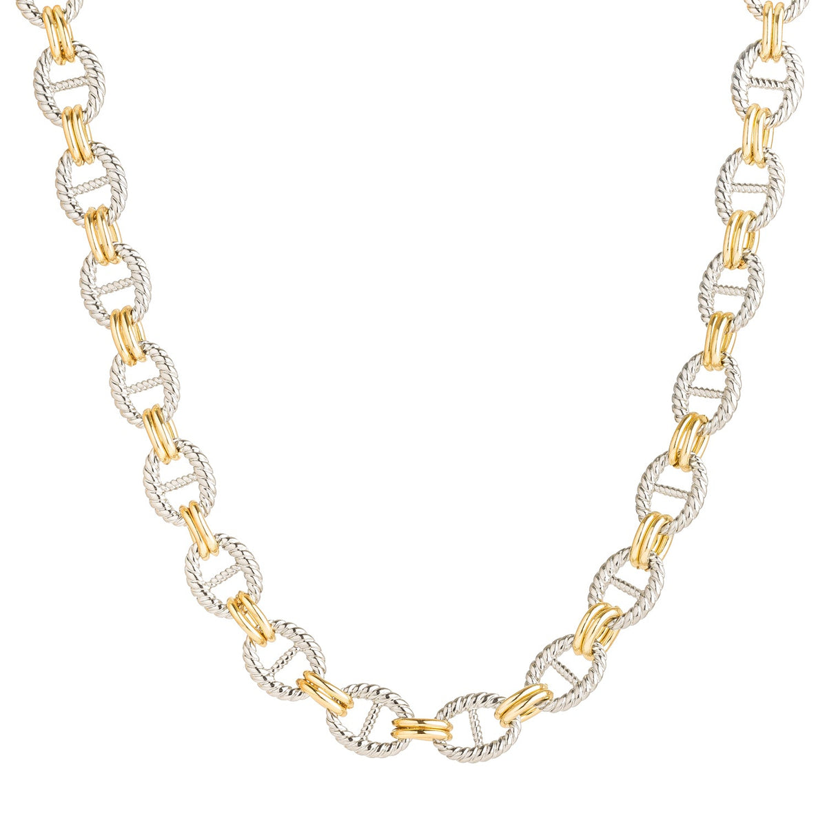 36" 18k Gold Plated Two Tone Chunky Chain Necklace - Charming Charlie