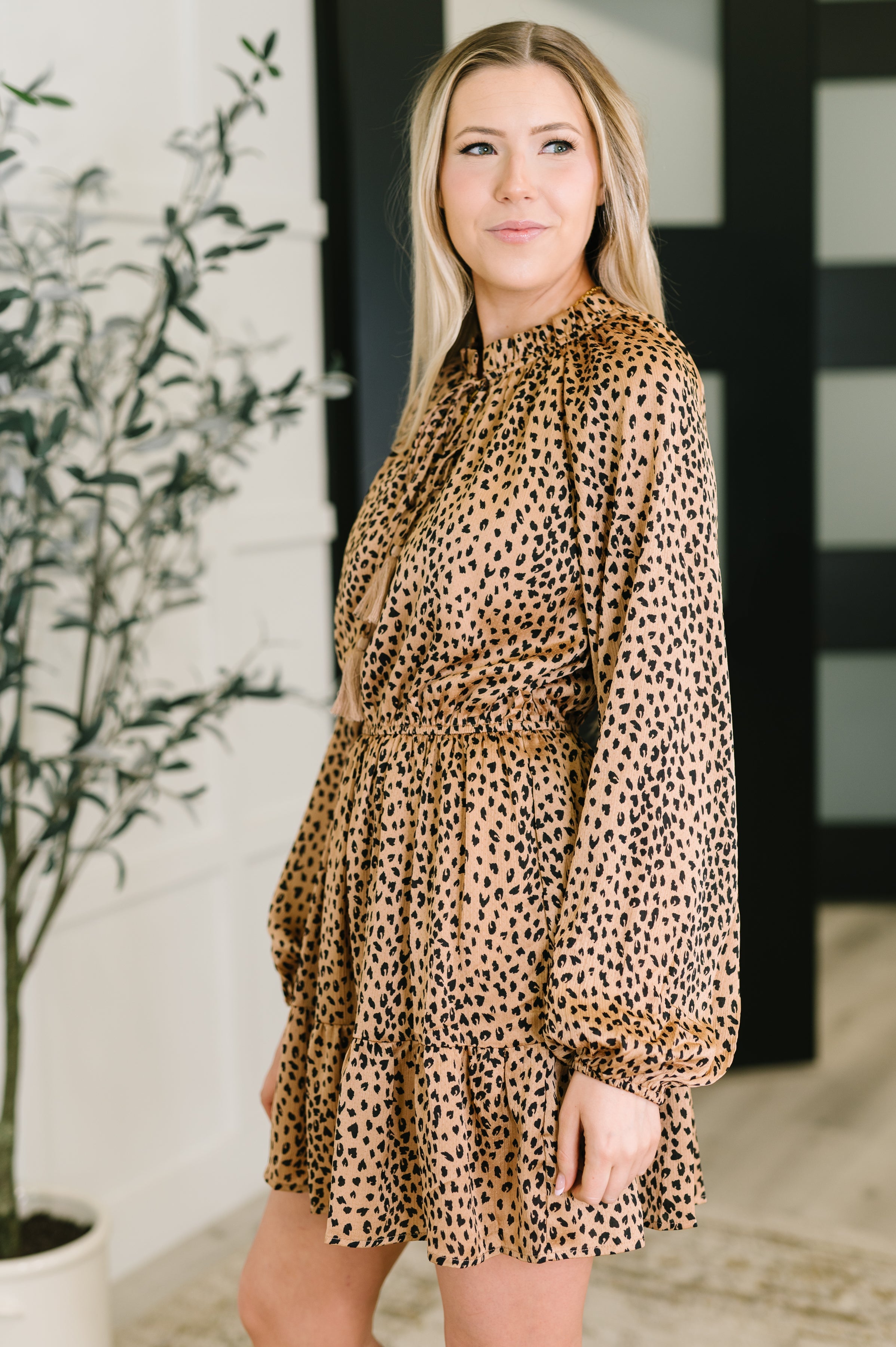 A Cheeky Little Time Tiered Dress in Pecan Brown - Charming Charlie
