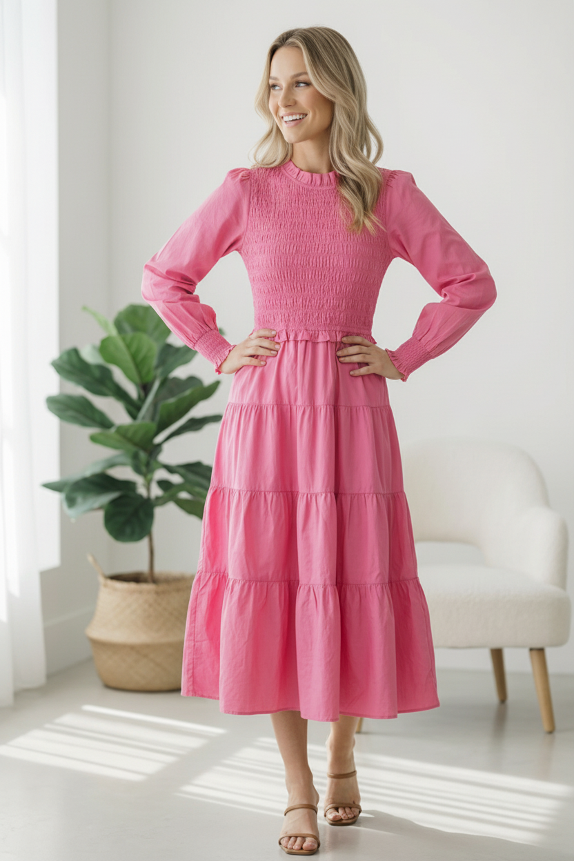 On a Sugar Rush Smocked Midi Dress - Charming Charlie