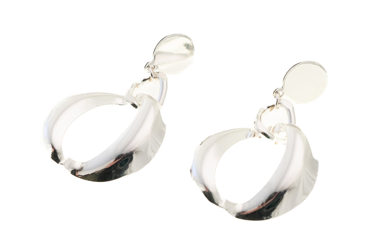 Post Earring Silver Geo Drop - Charming Charlie