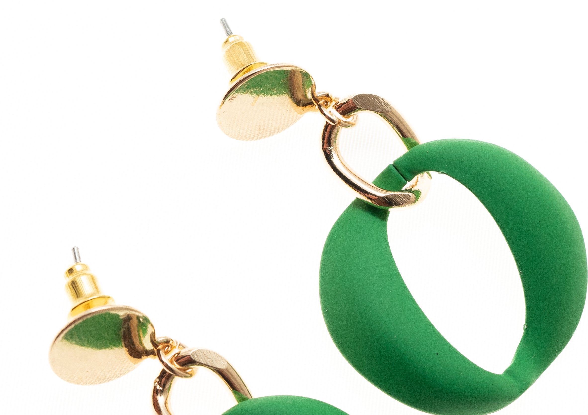 Post Earring Green Geo Drop - Charming Charlie