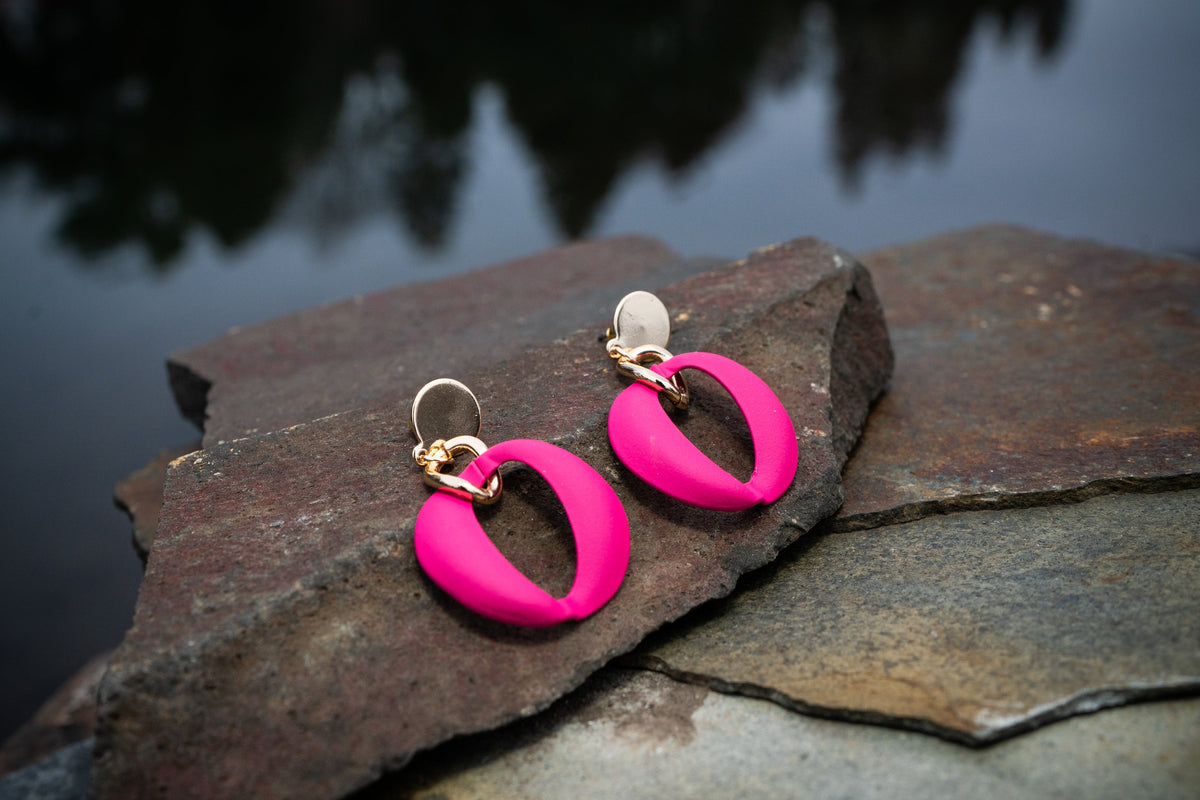 Post Earring With Colorful Geo Drop - Charming Charlie