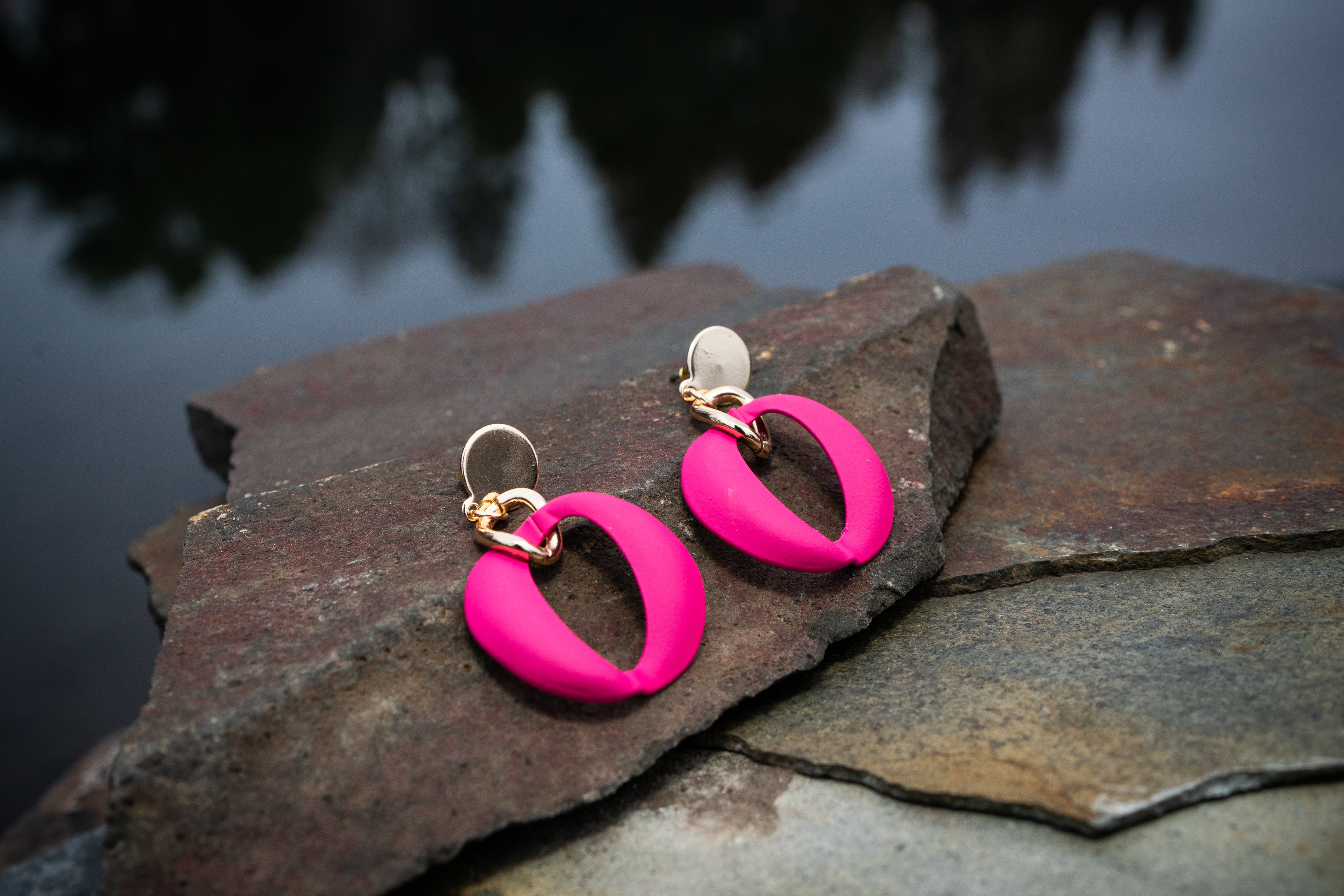 Post Earring With Colorful Geo Drop - Charming Charlie