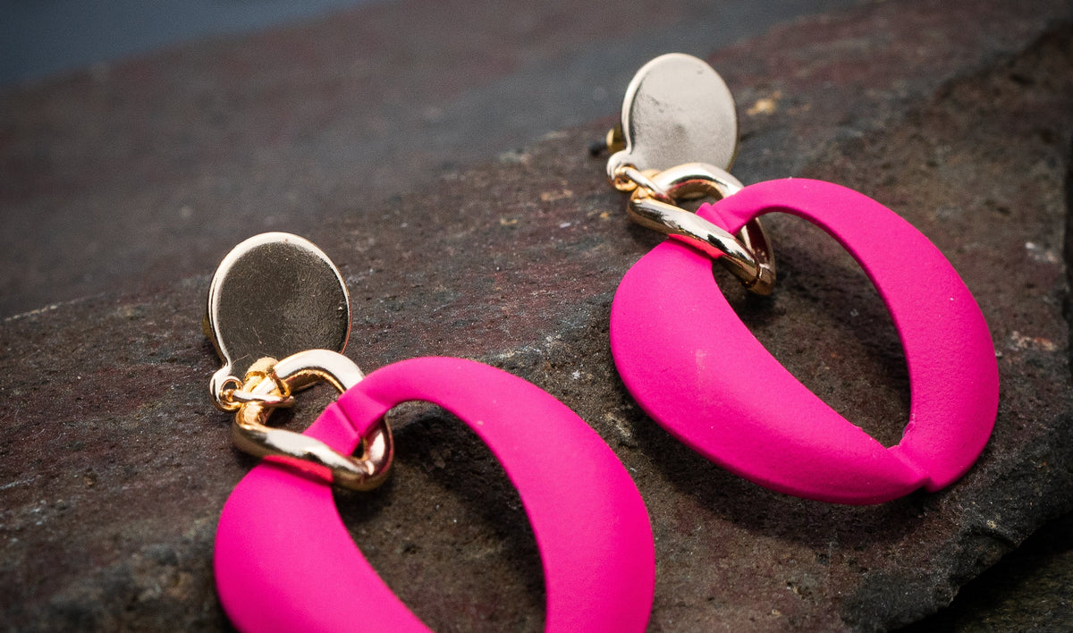 Post Earring With Colorful Geo Drop - Charming Charlie