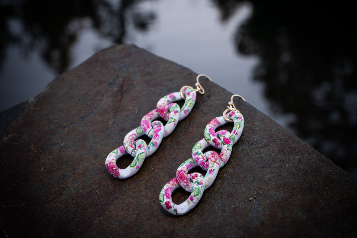 Multi Color Print Chain Link Necklace - Charming Charlie