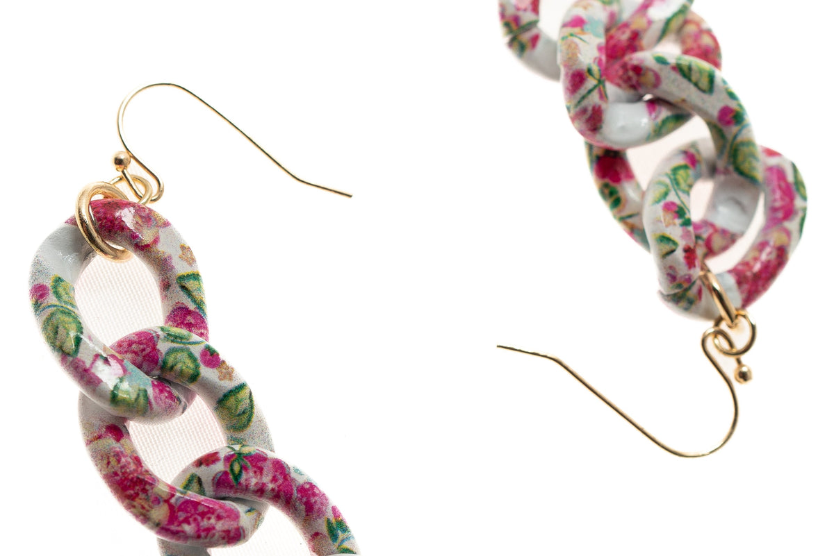Multi Color Print Chain Link Necklace - Charming Charlie
