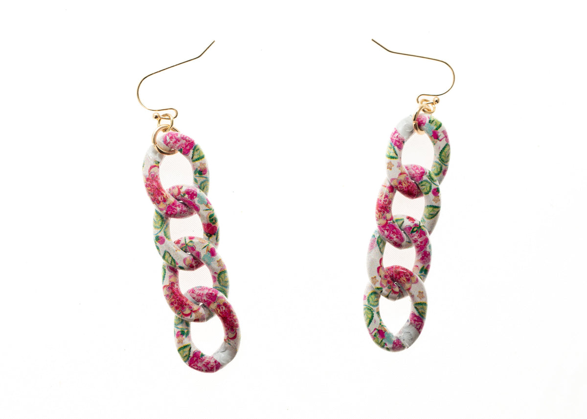 Multi Color Print Chain Link Necklace - Charming Charlie