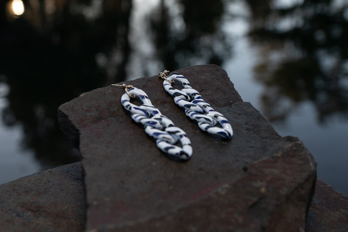 Zebra Print Chain Link Earring - Charming Charlie
