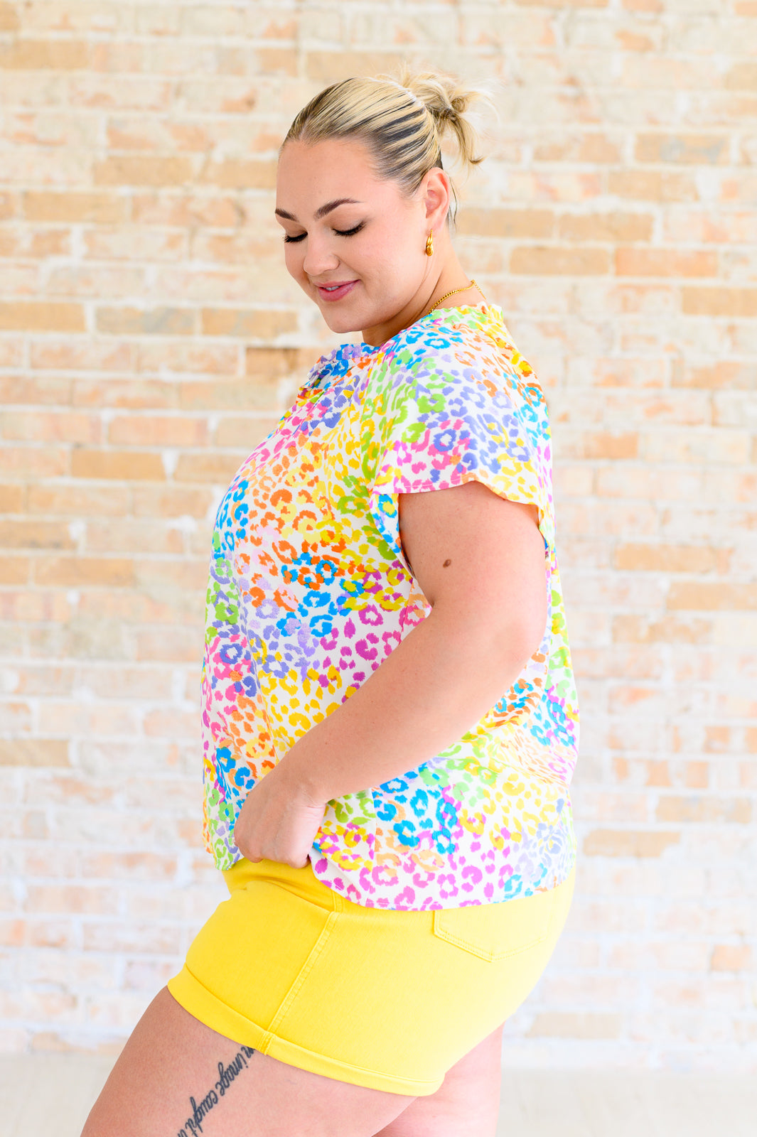 A Little Wild V-Neck Top in Multi - Charming Charlie