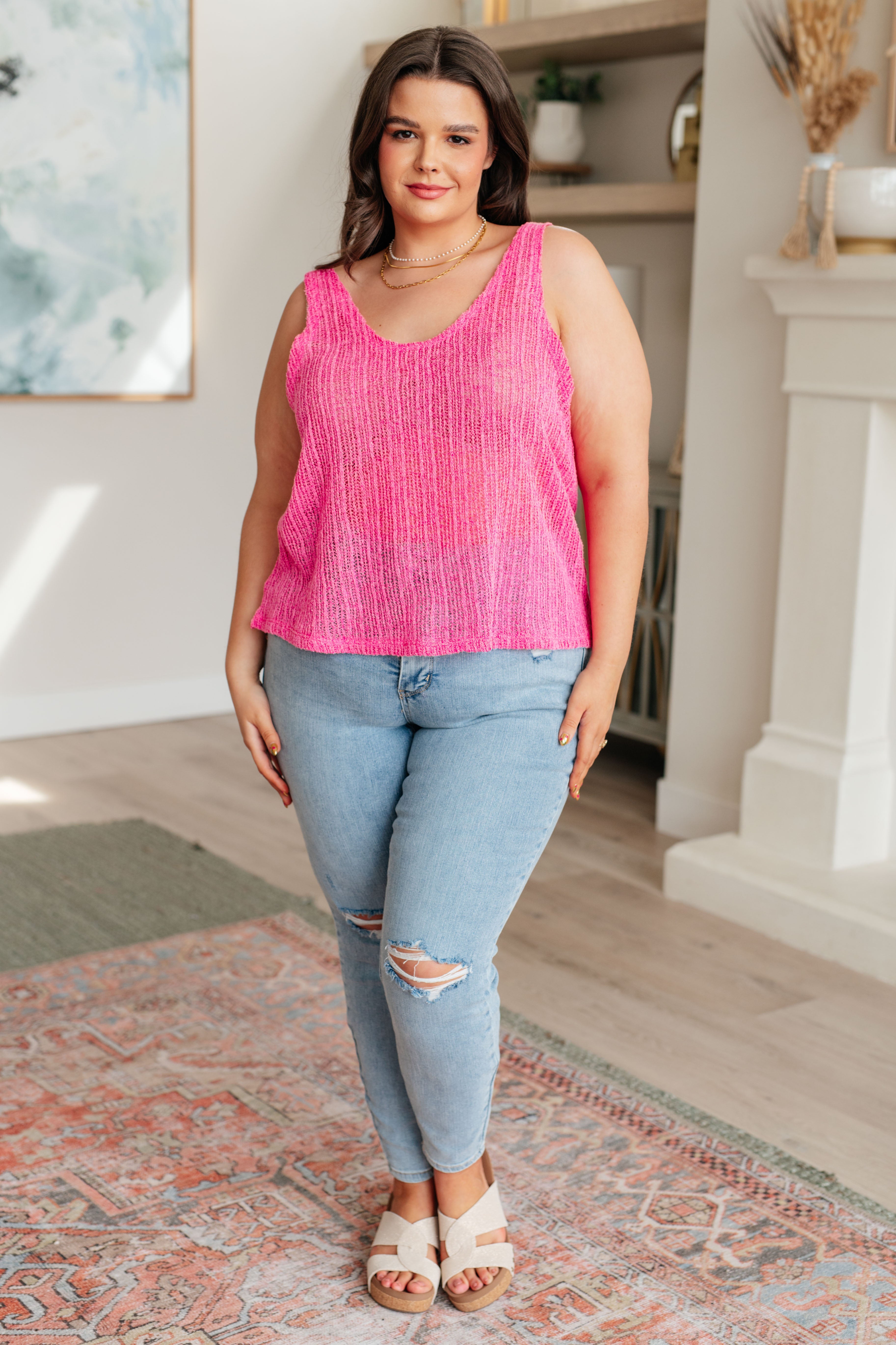 A Major Upgrade Knit V-Neck Tank - Charming Charlie