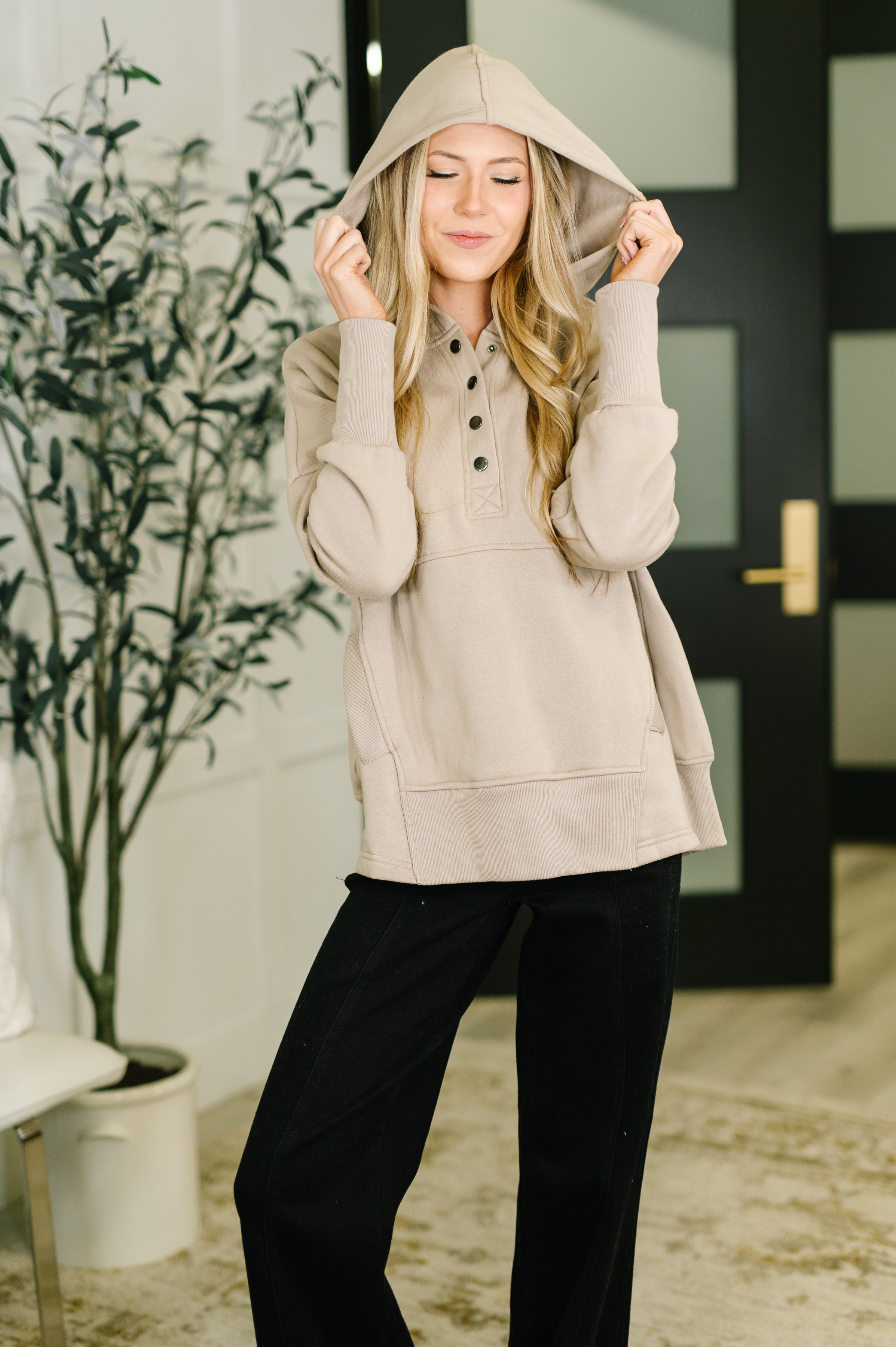 A Million Different Reasons Hooded Pullover in Ash Mocha - Charming Charlie