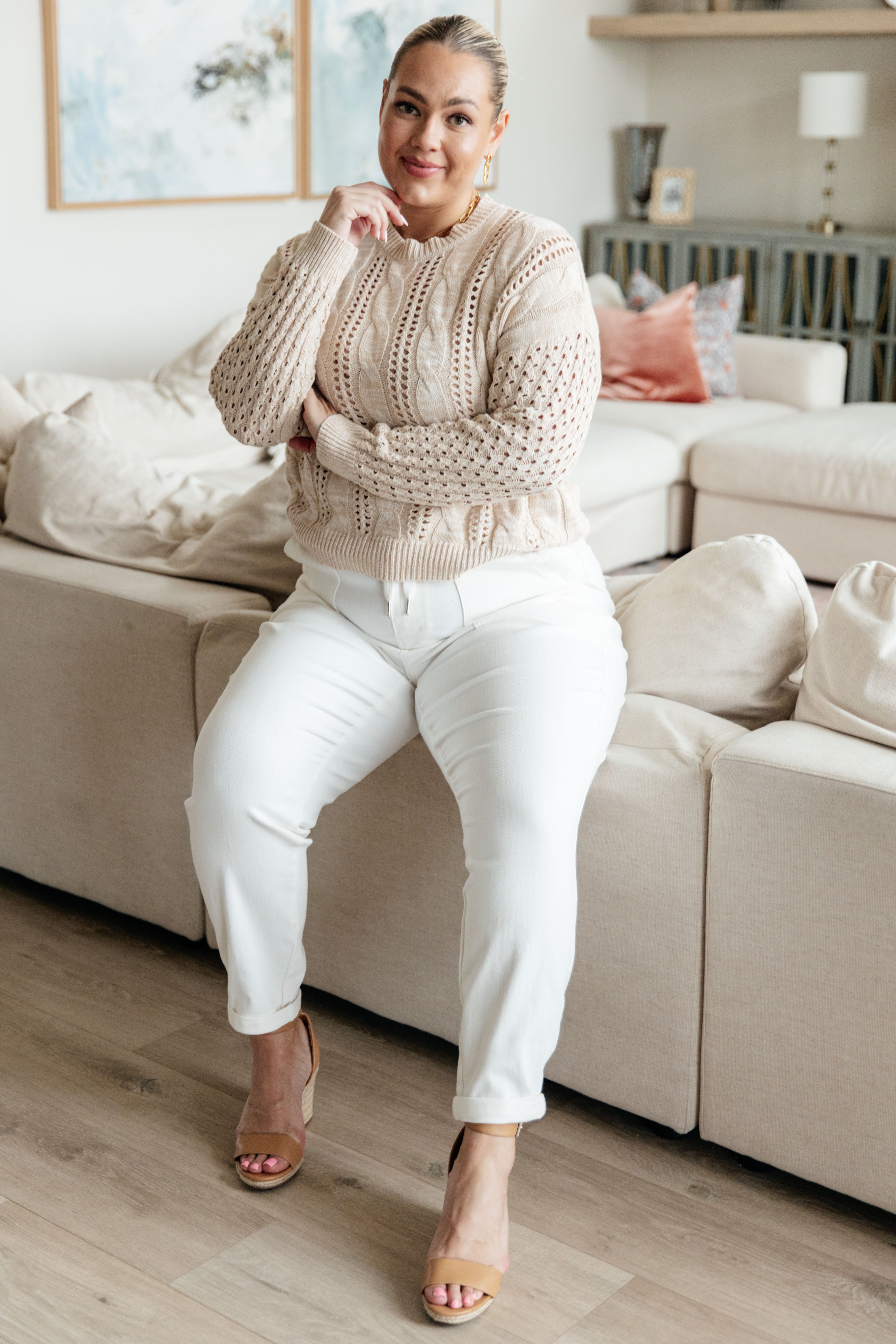 A Note of Thanks Cable Knit Sweater - Charming Charlie