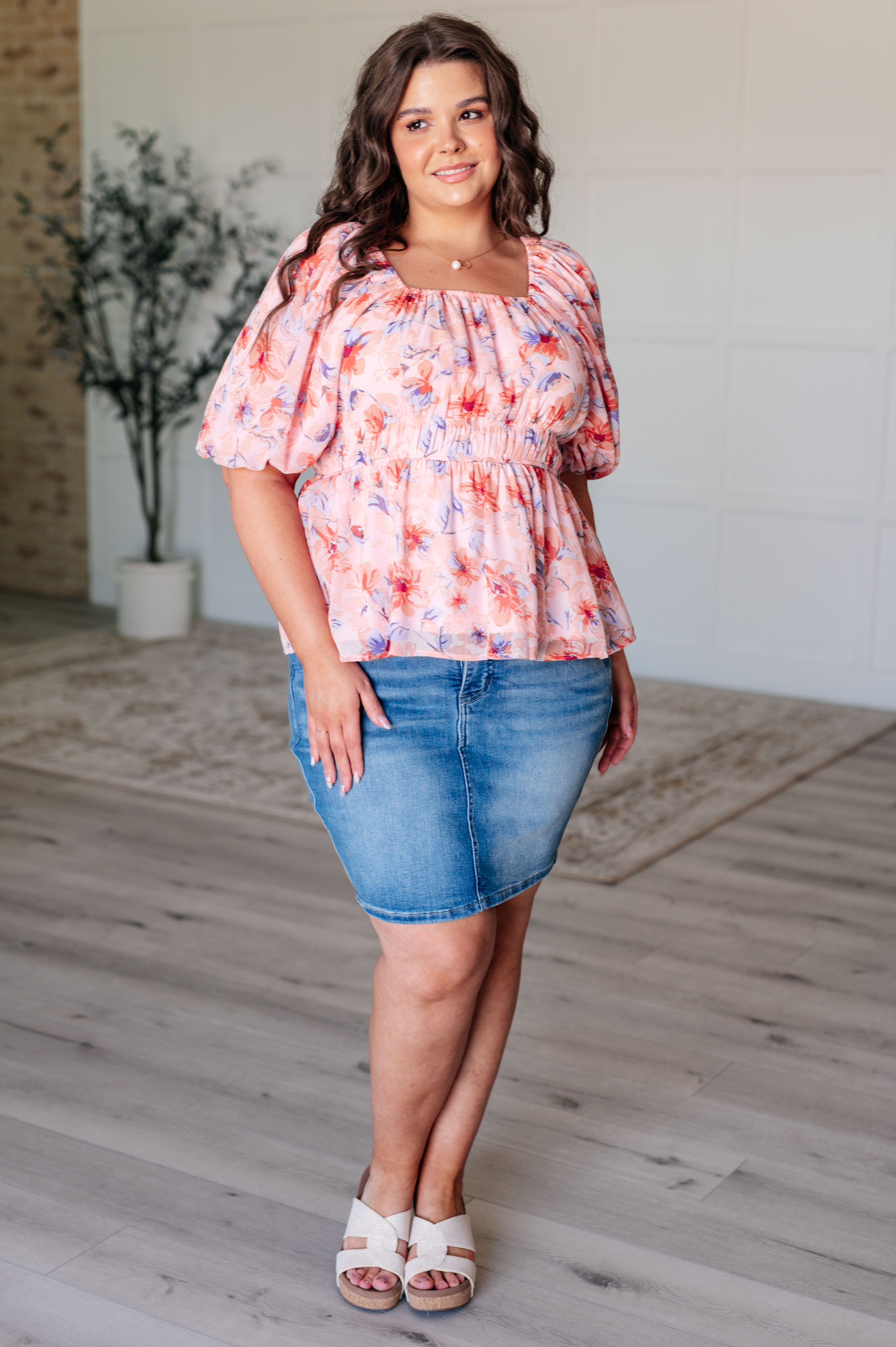 A Powerful Force Square Neck Balloon Sleeve Blouse - Charming Charlie