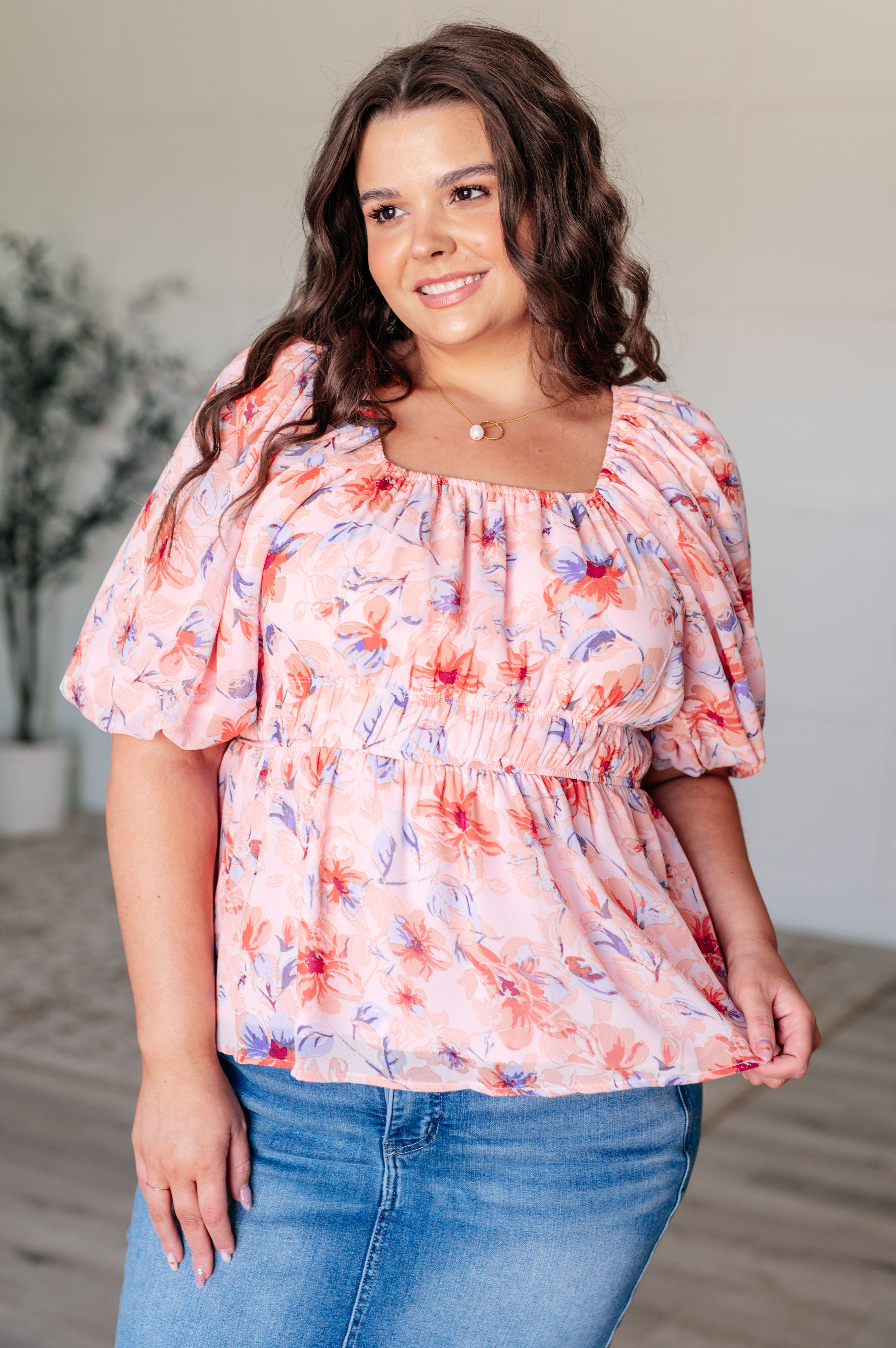 A Powerful Force Square Neck Balloon Sleeve Blouse - Charming Charlie