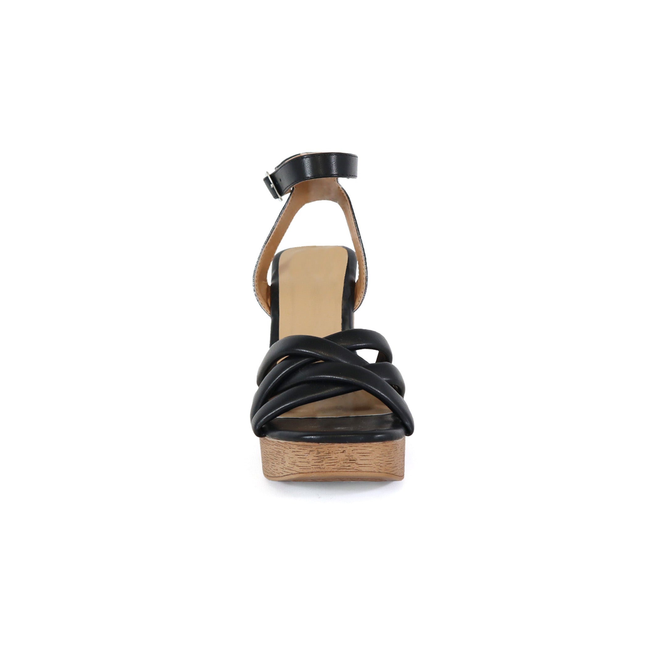 ARLESA-05 Women's Padded Multi Strap In Wooden Heel - Yoki