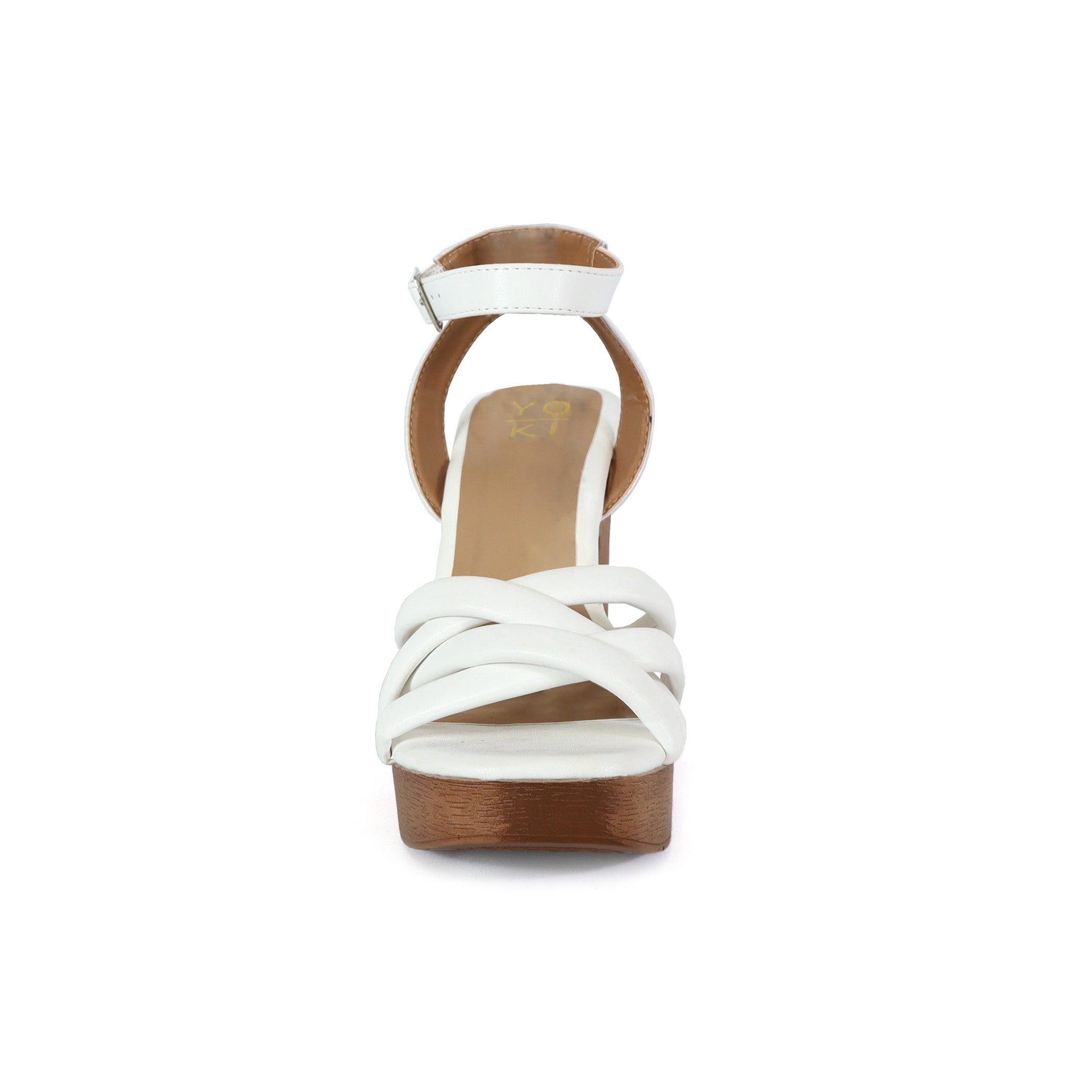 ARLESA-05 Women's Padded Multi Strap In Wooden Heel - Yoki
