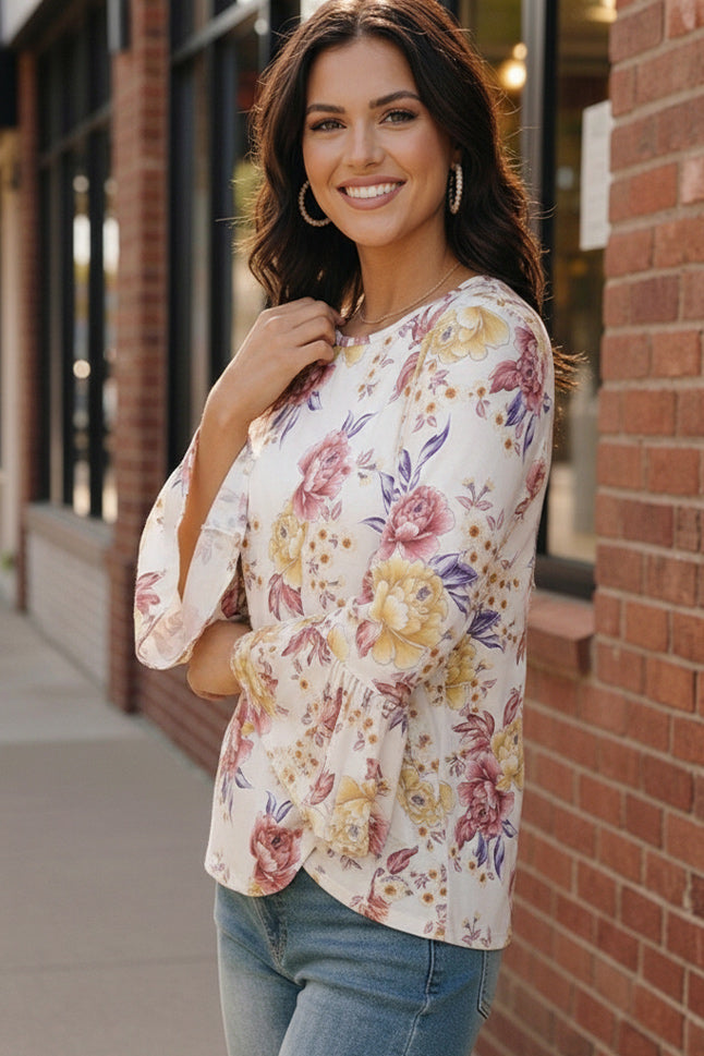 Blossom Lane Bell Sleeve Top - Charming Charlie