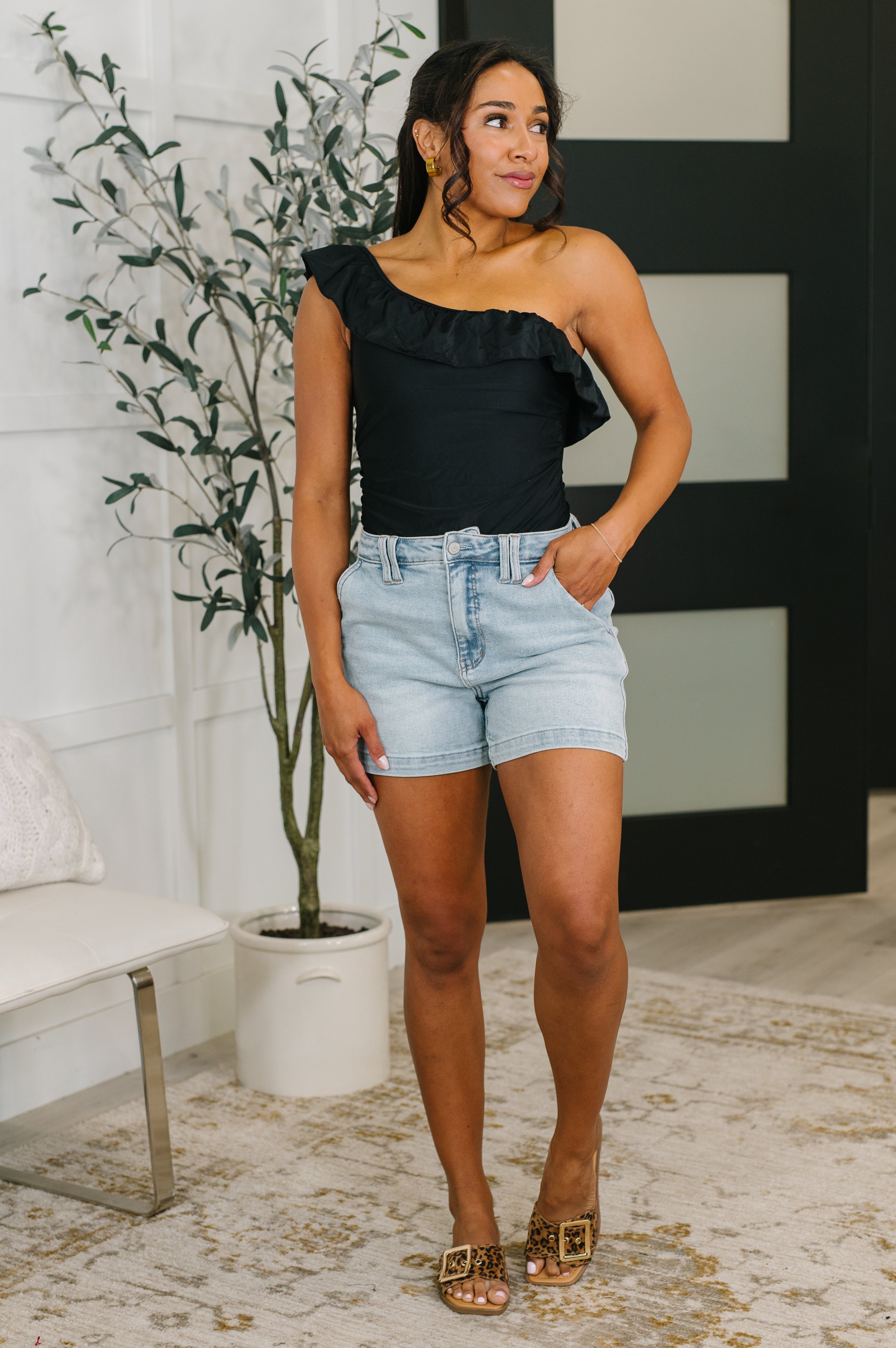 A Tan Line Happiness One Piece Swim Suit in Black - Charming Charlie