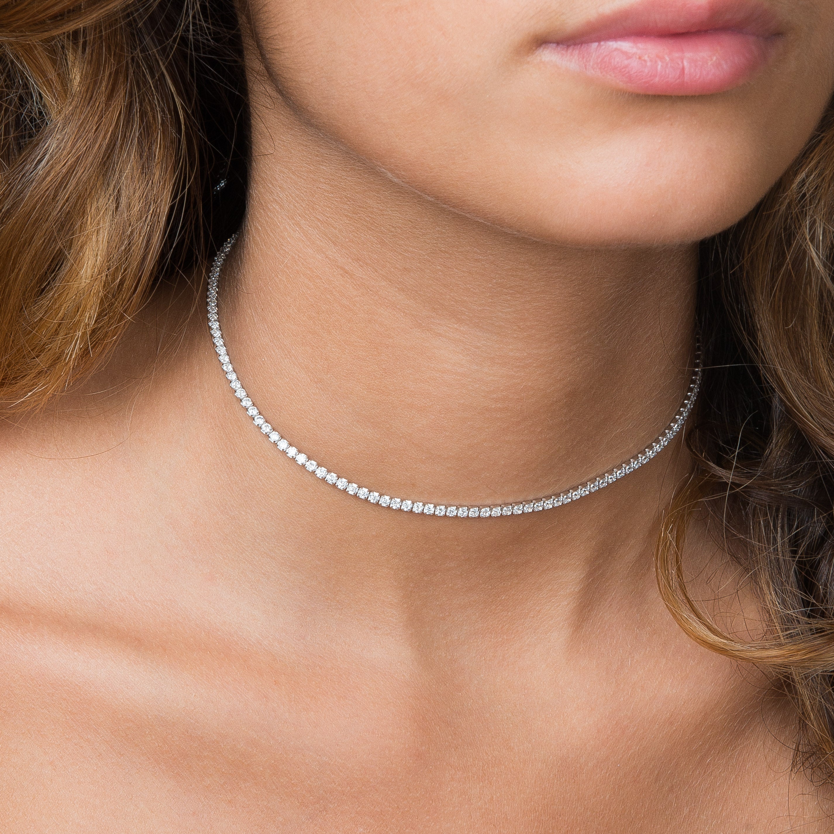 Thin Tennis Choker - Adina's Jewels
